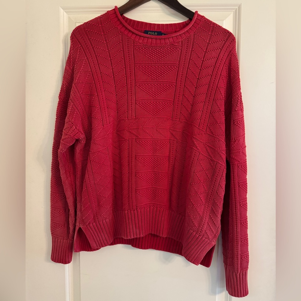 Ralph Lauren Women's Vibrant Red Crew Neck Sweater